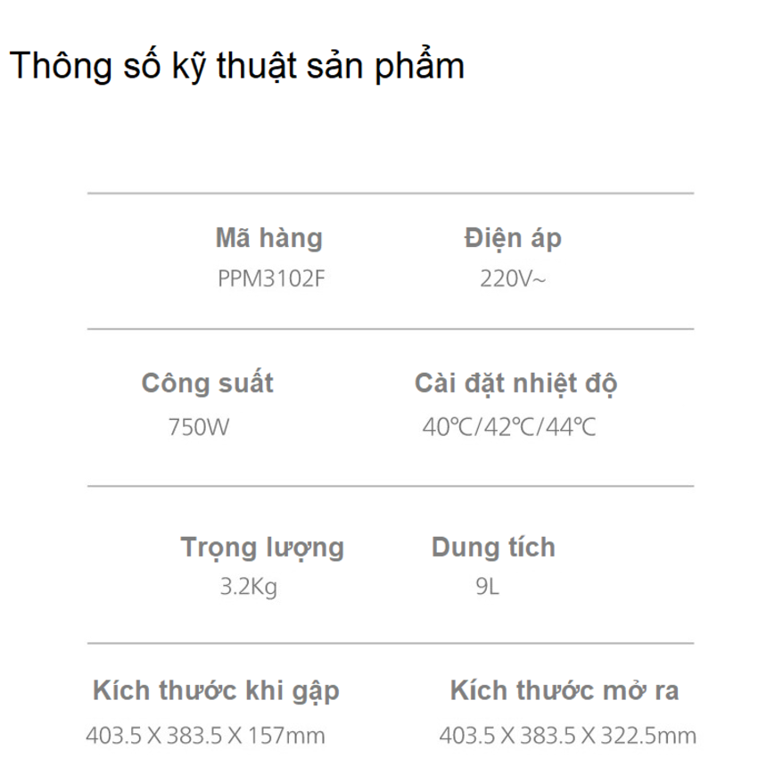 Bồn ngâm chân kiêm máy massage tích hợp tia hồng ngoại thương hiệu cao cấp Philips PPM3102F - Hàng Chính Hãng