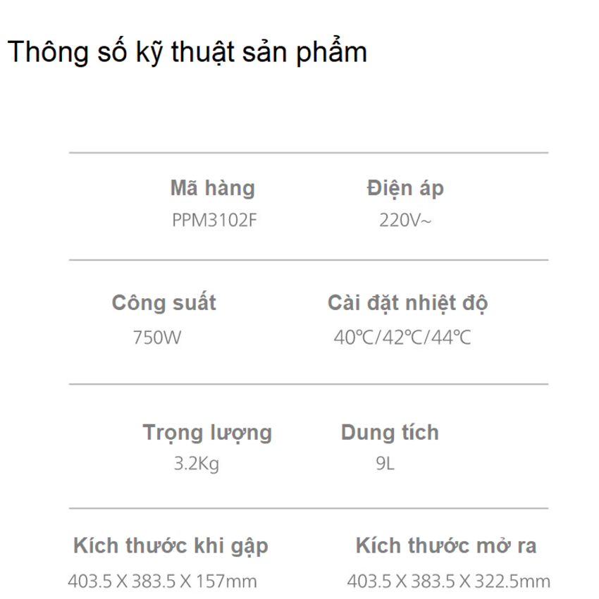 HÀNG CHÍNH HÃNG - Bồn ngâm chân kiêm máy massage, tích hợp tia hồng ngoại điện xung. Thương hiệu Hà Lan cao cấp Philips - PPM3102F