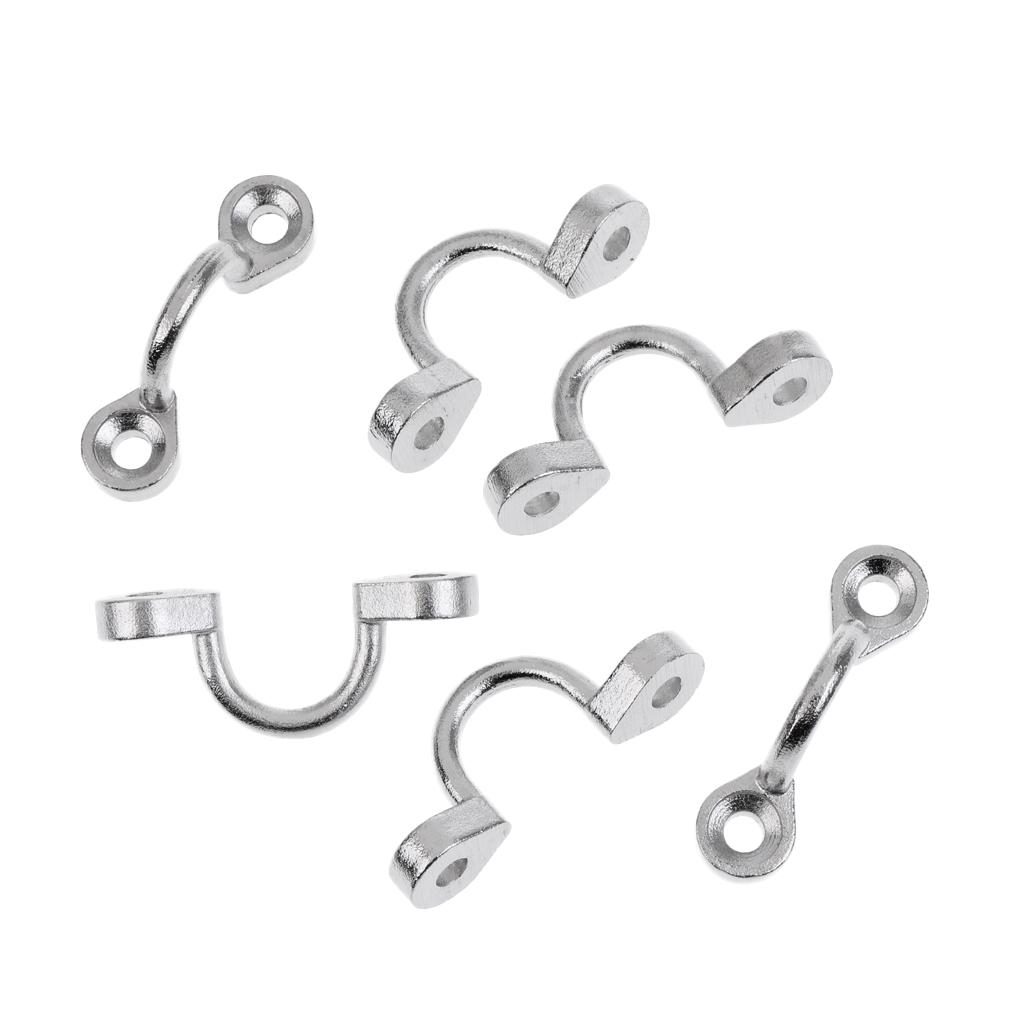6 Pack Marine Grade Stainless Steel Boat Bimini Top Loop Wire Pad Eye Straps