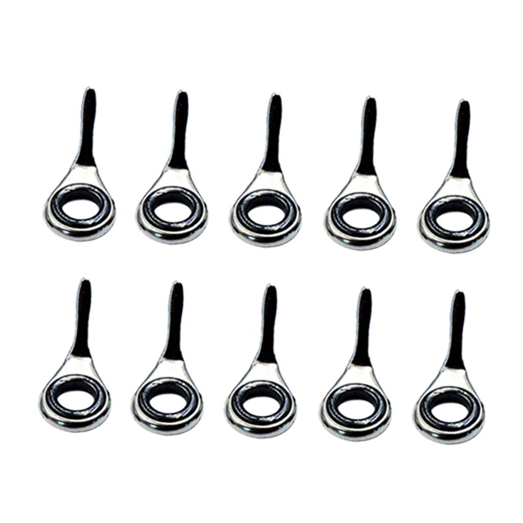 10pcs Stainless Steel Fishing Rod Guides Fishing Rod Tip Repair Tools