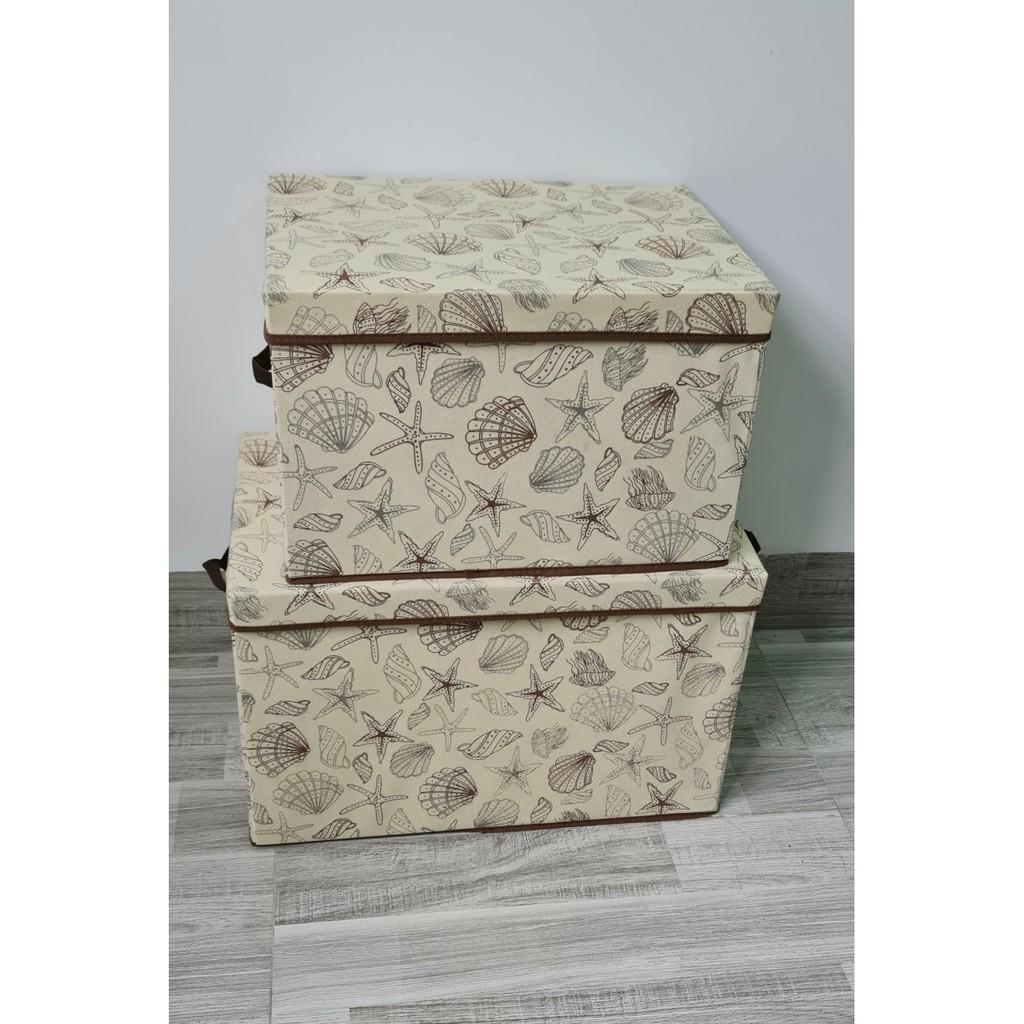 Combo 2 Hộp Vải Size Lớn đựng chăn màn nắp dời ốc sò tiện lơi - MƠI