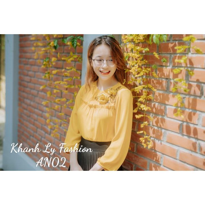 Áo Thiết Kế Lụa Cao Cấp Vàng Mùa Thu