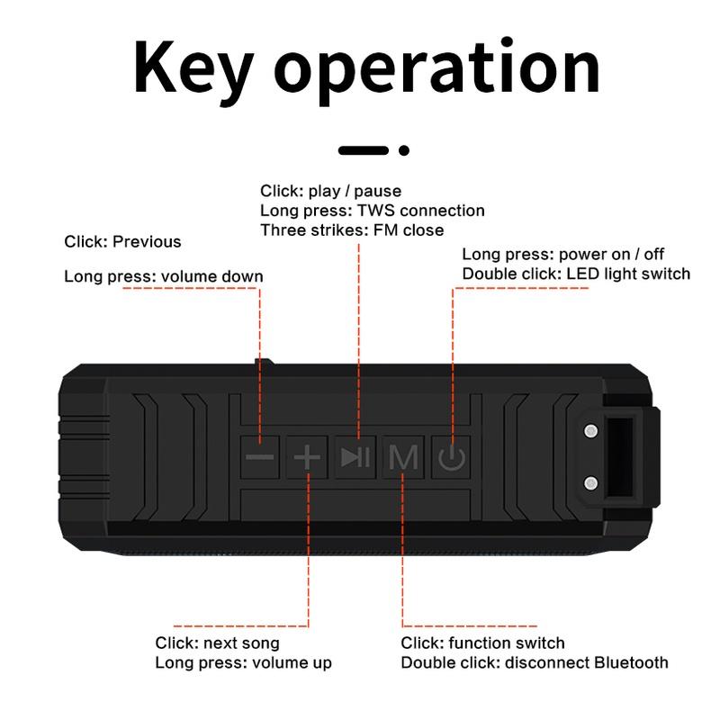 Loa nghe nhạc bluetooth NUTEK X8 để bàn có đèn led không dây, chuẩn IPX7, âm thanh sống động, pin siêu trâu