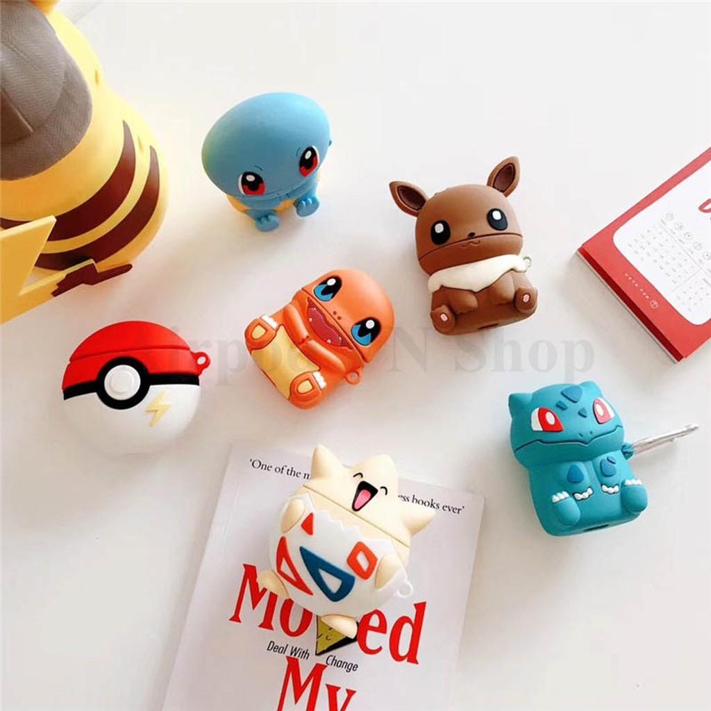 Bao Case Ốp dành cho airpod 1 và 2, cho tai nghe bluetooth i11,i12, i100, i200, i9s... Pokemon hình đẹp cao cấp