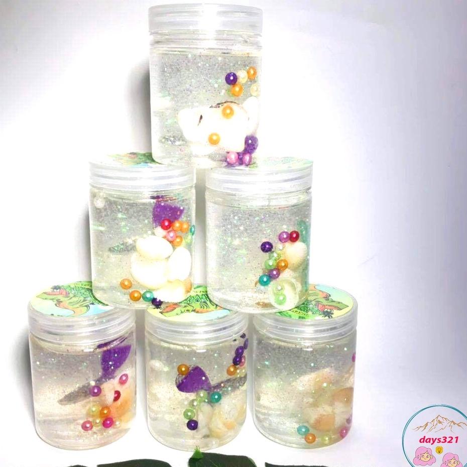 CLEAR Slime dẻo bóng mềm mịn charm vỏ sò NG0C TRAI màu cực đẹp Đồ chơi hũ slam chất nhờn ma quái squishy