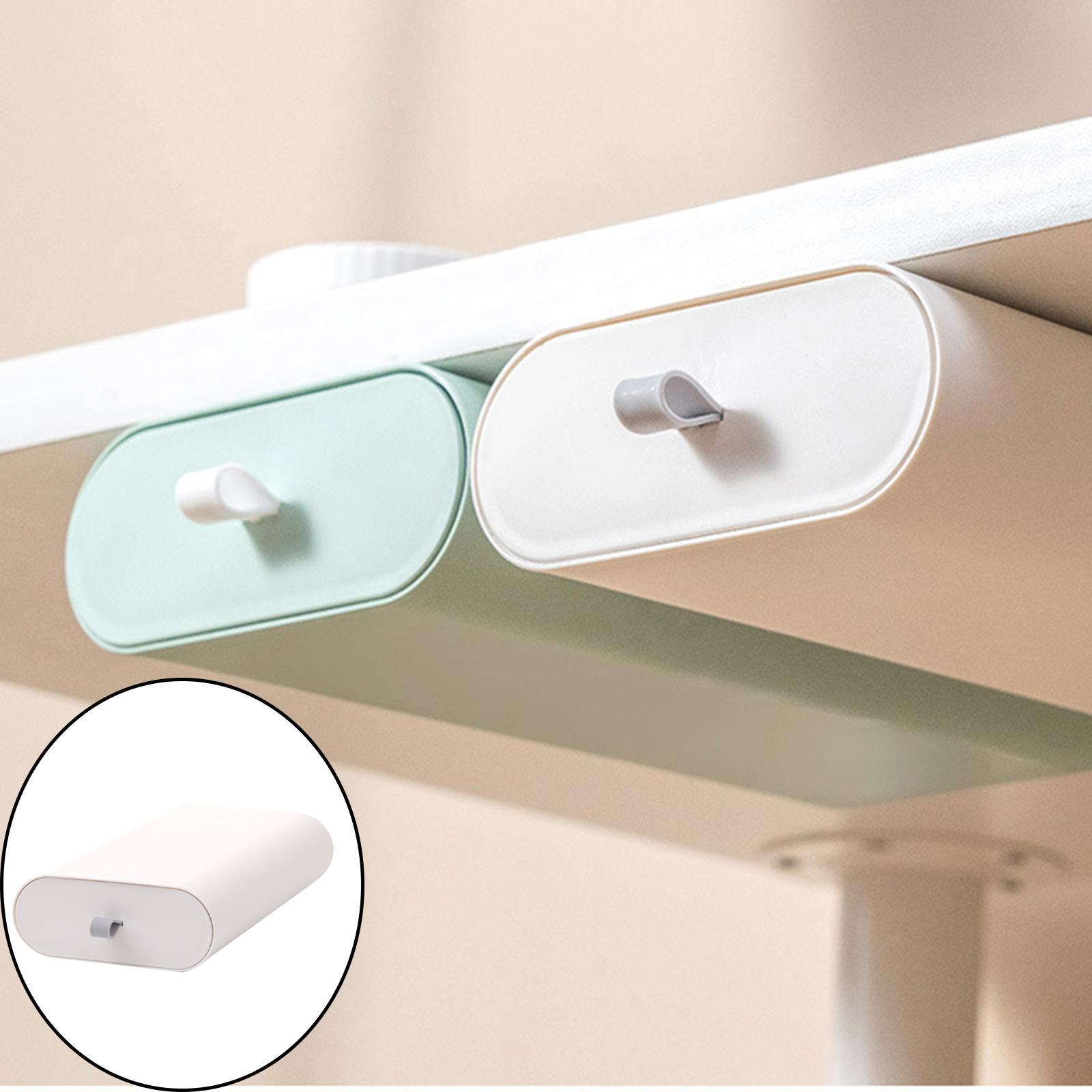 2x Hiding Under Desk Drawer Organizer Drawer Tray Storage Home