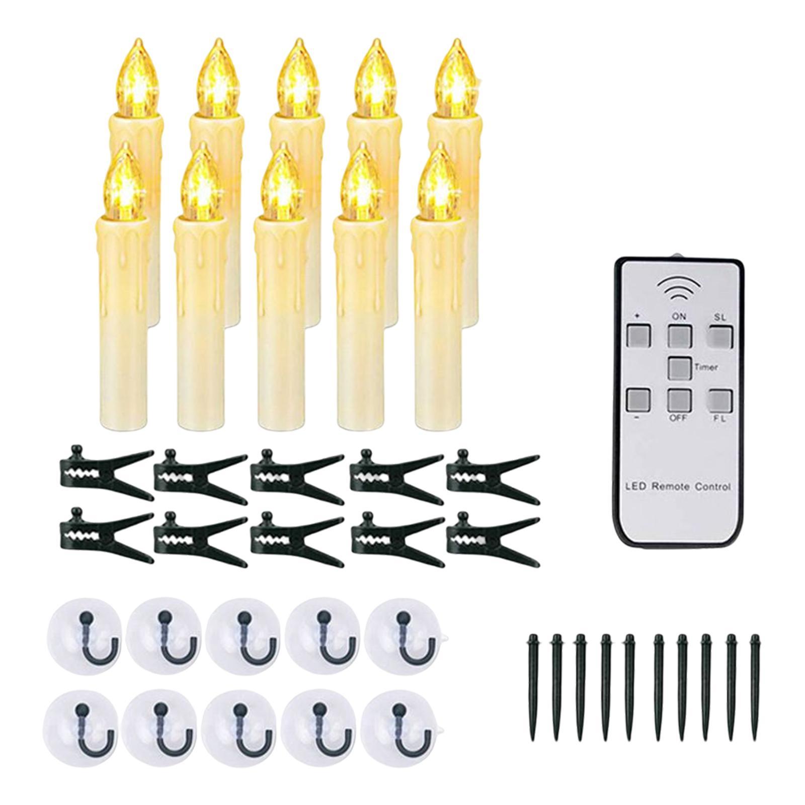 10 Pieces LED Candles Battery Operated Candle Lights for Window Ground Party