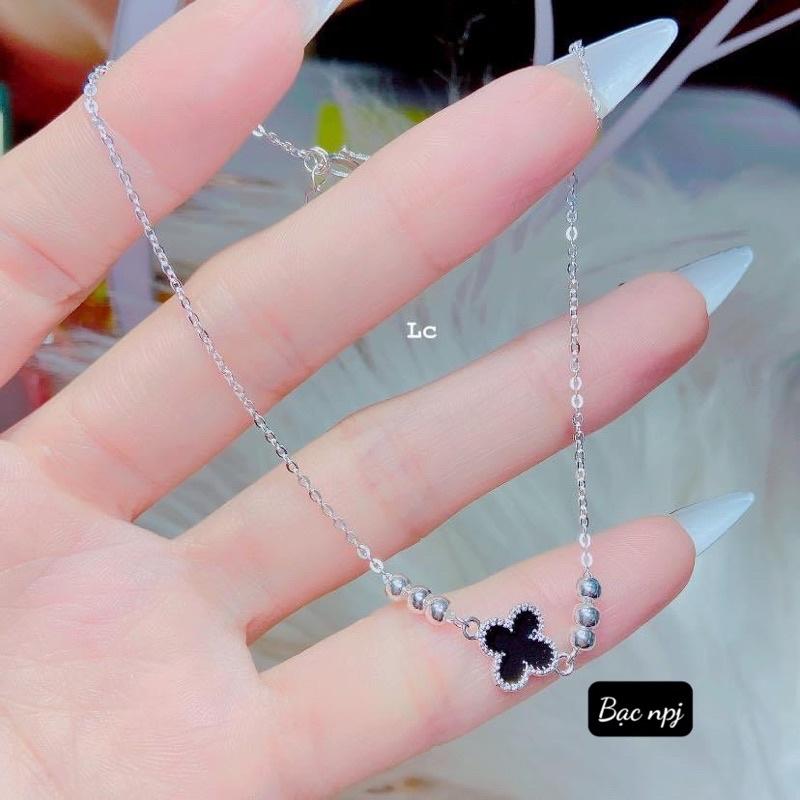 Lắc Tay, Lắc chân cỏ 4 lá sơn đen, May mắn ️ SIÊU RẺ ️ Bạc Ta-Bạc Npj