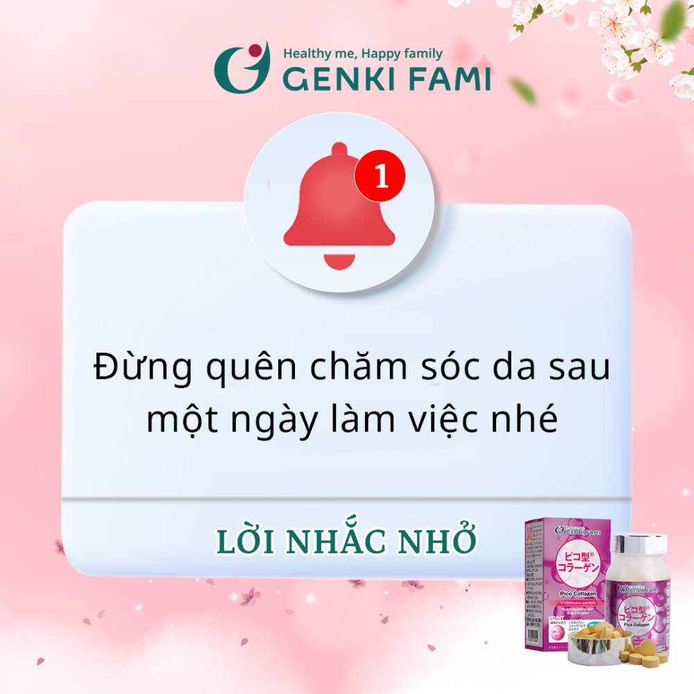 Viên Uống Hỗ Trợ Trẻ Hóa Da Pico Collagen Genki Fami, Hộp 90 viên