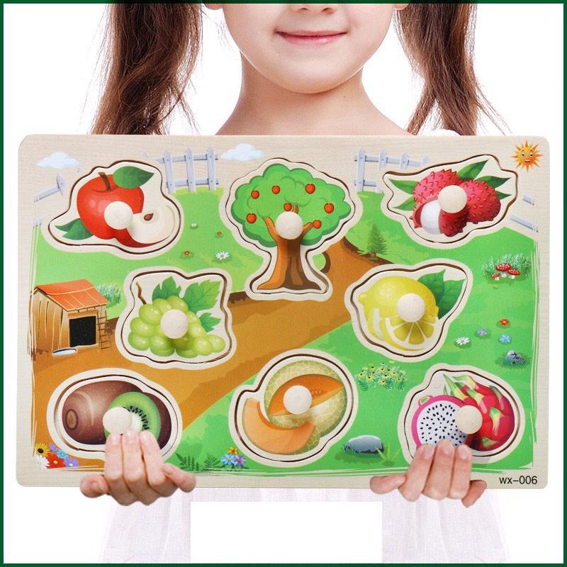 Bảng Ghép Hình Có Núm Phát Triển Tư Duy Cho Trẻ 15x20cm