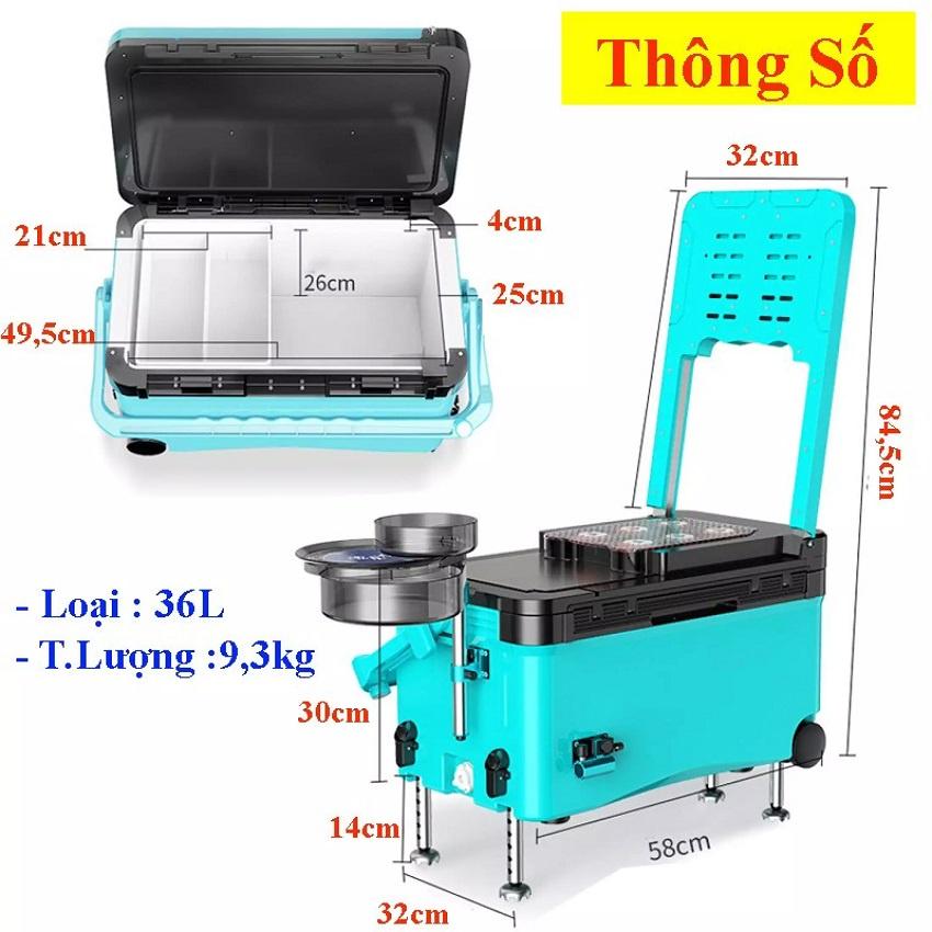 Thùng Câu Đài BENNUO S5 SANAMI FISHING STORE - Thể Tích 38L Thiết Kế Bánh Xe Di Chuyển Tiện Lợi,Giữ Nhiệt Cực Tốt