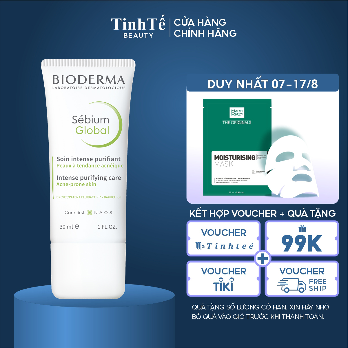 Kem Dưỡng Giảm Mụn Nhẹ Bioderma Sebium Global - 30ml
