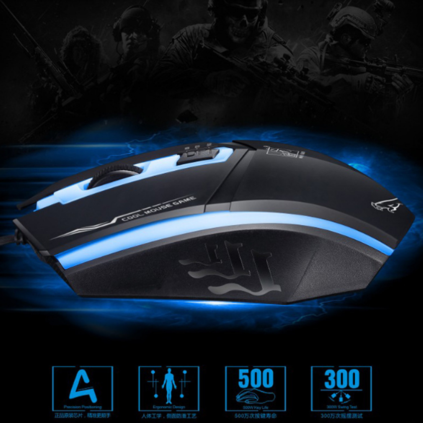 Chuột chơi Game có dây New4all Cool Mouse (Màu Ngẫu Nhiên) - Hàng Chính Hãng