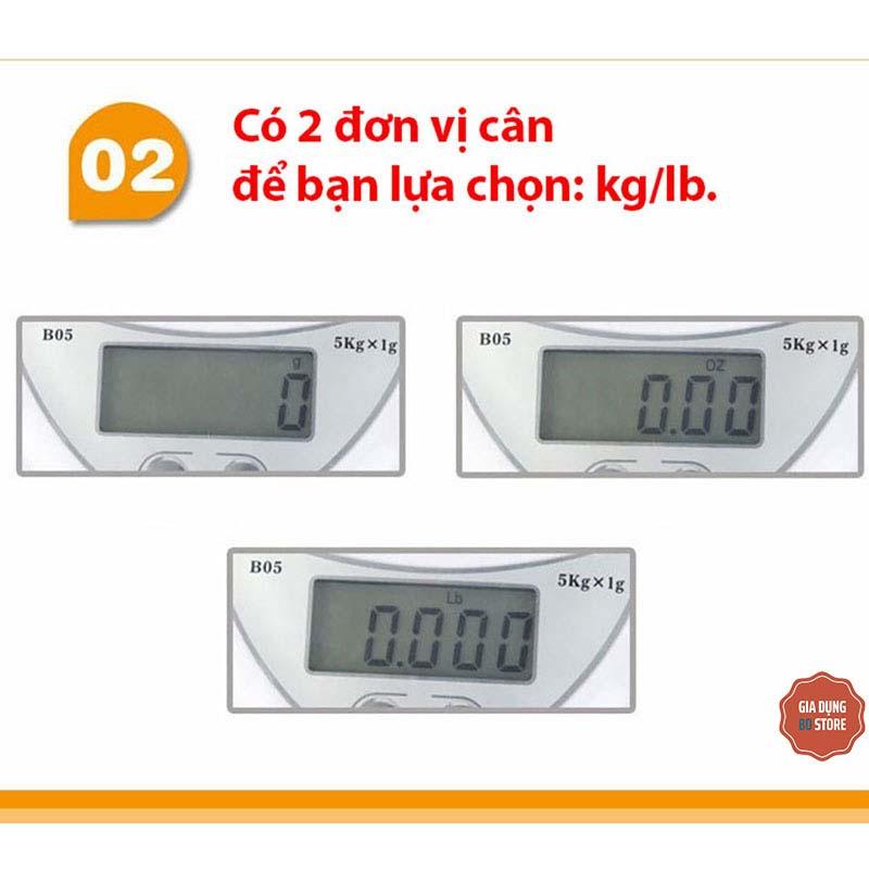 Cân Tiểu Ly 5 Kg Electronic Kitchen Scale – cân thực phẩm gia vị nhà bếp tiện dụng ( CÂN TIỂU LY )