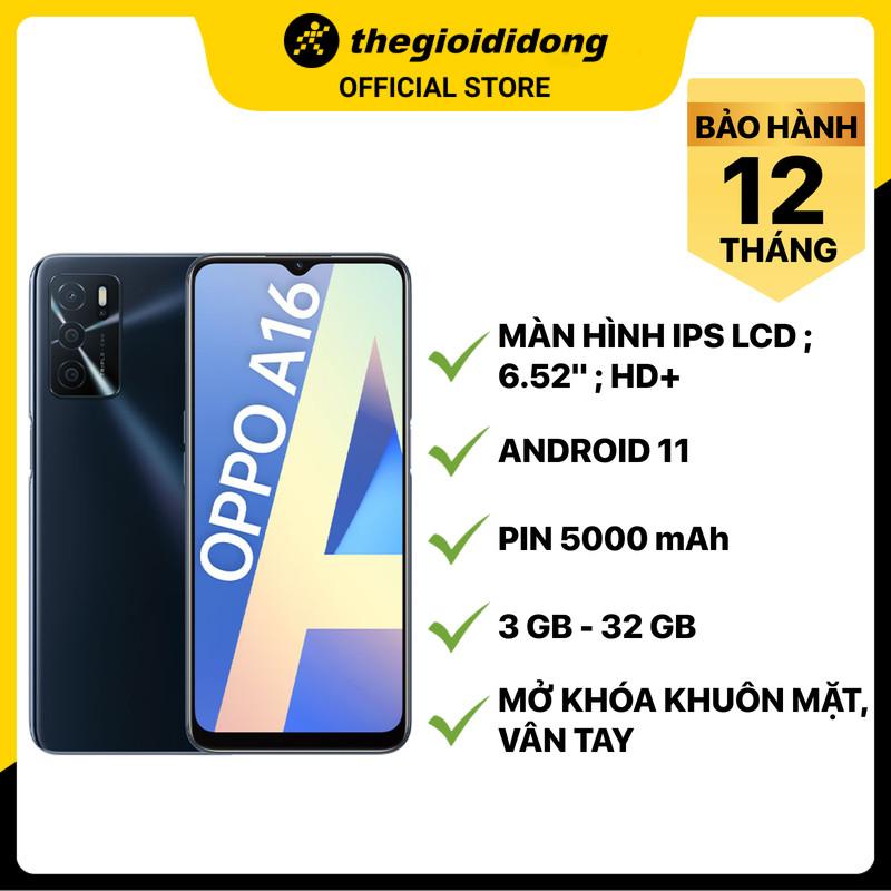 Điện thoại OPPO A16 (3 GB/32 GB) - Hàng chính hãng