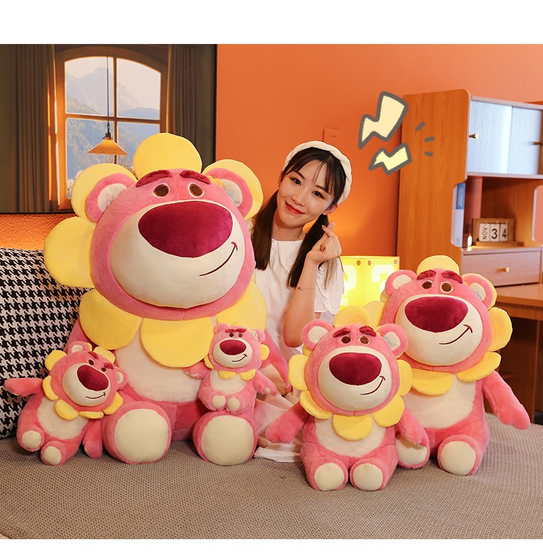 Gấu bông dây tây siêu dễ thương – Quà tặng thú nhồi Lotso mặt hoa hướng dương sunflower – Size từ 30 đến 55 cm – Gối ôm hugging bear cho bé ngủ ngon