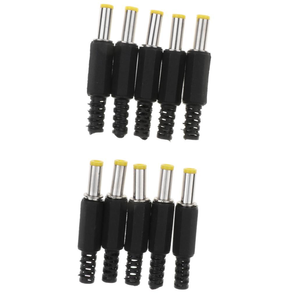 10Pcs 5.5 x 2.1MM DC Power Plug Connector Black Repalcement Parts