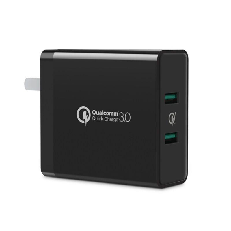 Củ sạc nhanh 36W QC3.0 2 cổng USB màu Đen Ugreen 161CU70151CD - Hàng chính hãng