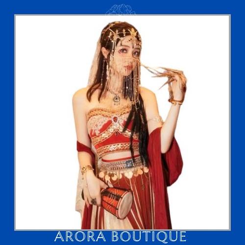 Mạng che mặt cổ trang - Phụ kiện cosplay đính hạt - Arora boutique