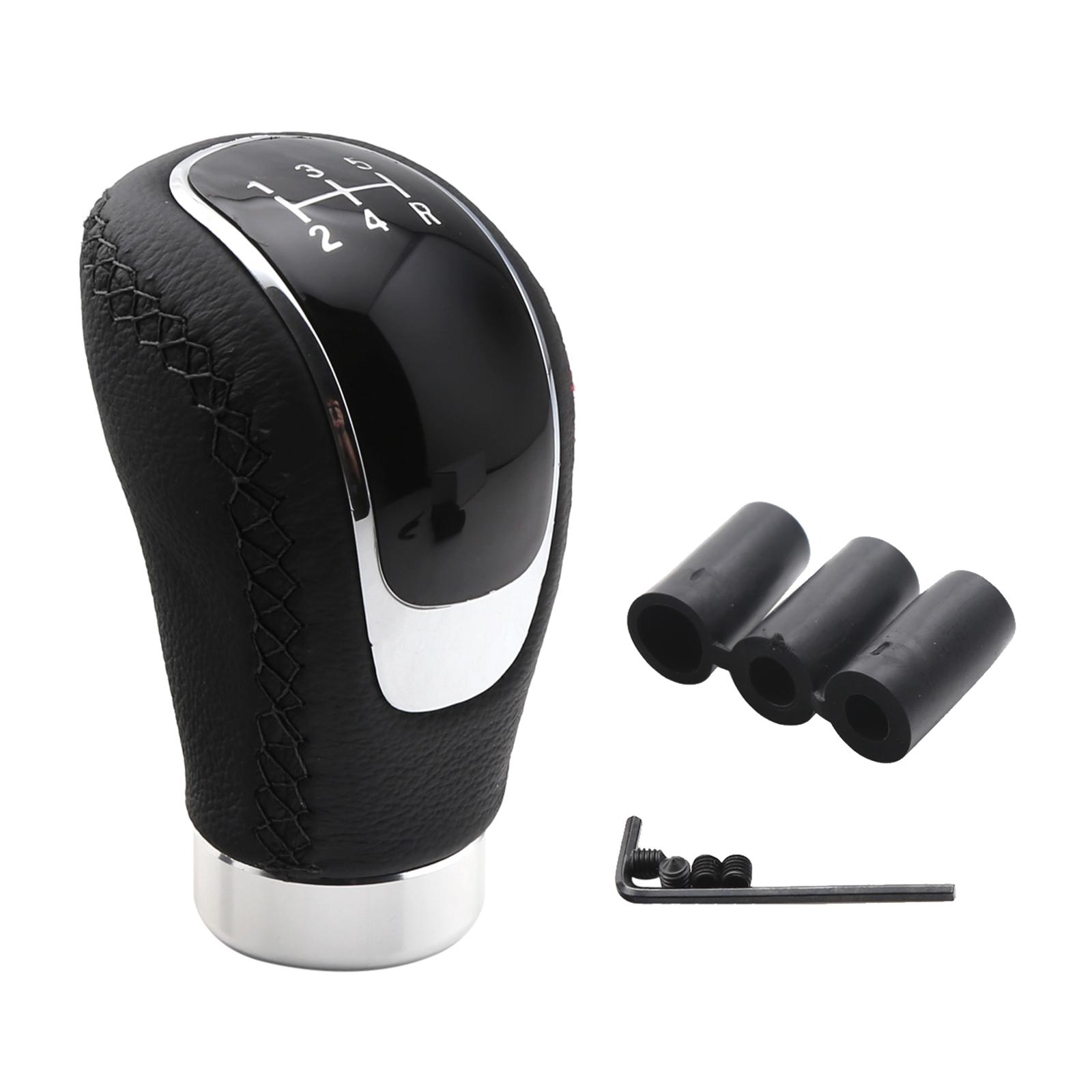 2x5 Speed Manual Transmission Gear Knob Stick Gear Lever Stitching Black + Black