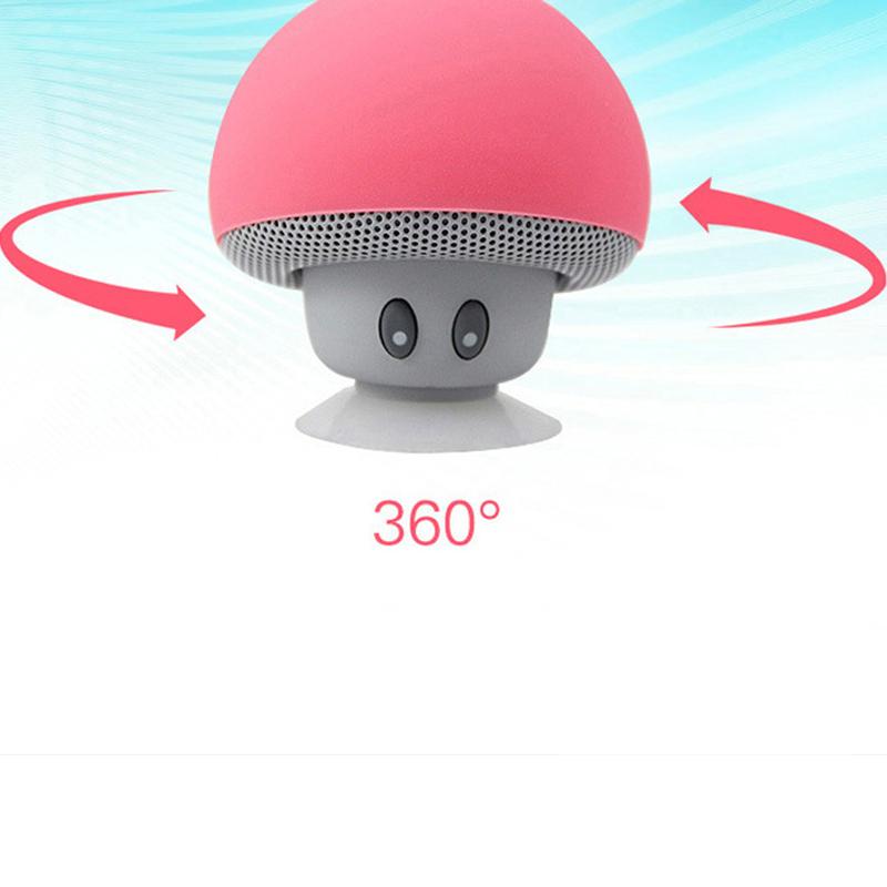 Nấm nhỏ Phong cách dễ thương Mini Wireless Bluetooth Loa tương thích Máy nghe nhạc MP3 với Mic Waterproof A9E8 Màu sắc: PK