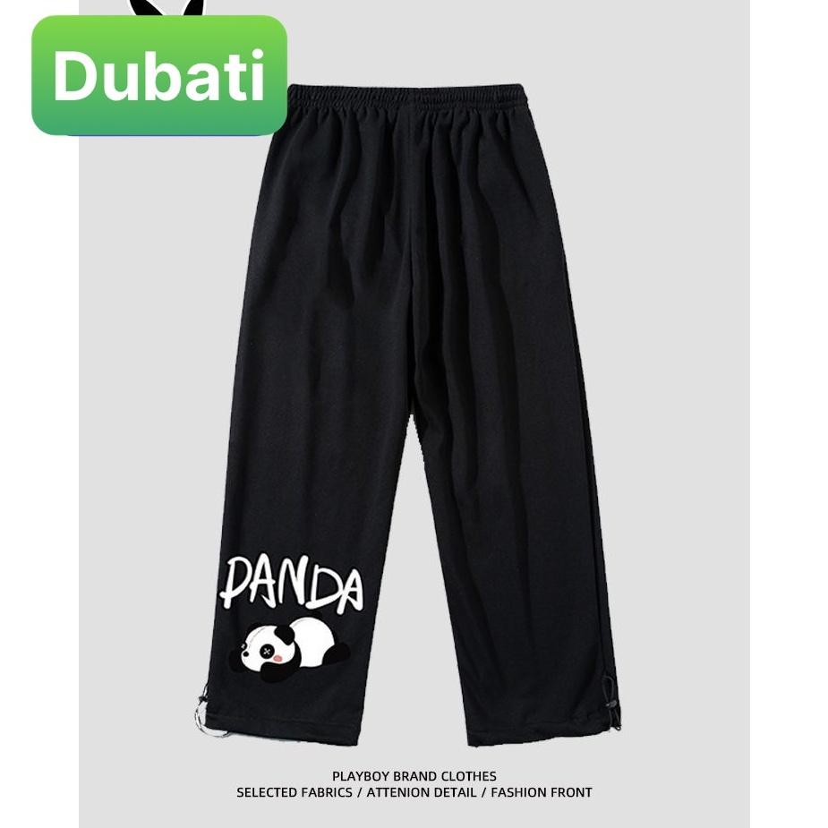 QUẦN JOGGER NAM NỮ UNISEX CHẤT NỈ DÀY DA CÁ ỐNG SUÔNG RỘNG IN HÌNH GẤU TRÚC PANDA RÚT DÂY PHONG CÁCH CAO CẤP MỚI - DUBAT