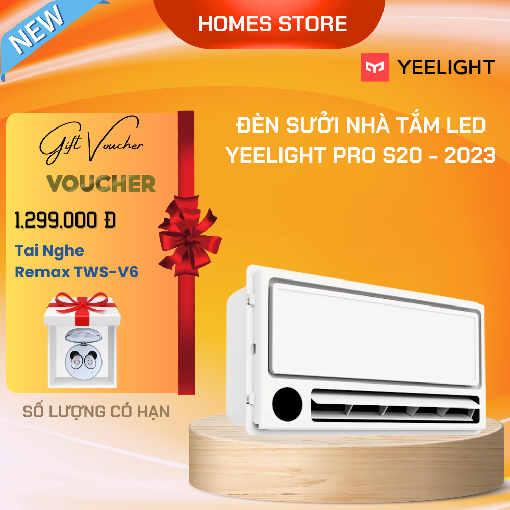 Máy Sưởi Nhà Tắm Thông Minh XIAOMI Yeelight Pro S20, Điều Khiển App Mihome, Tuổi Thọ 10 Năm, Công Suất 2200W - Hàng Chính Hãng