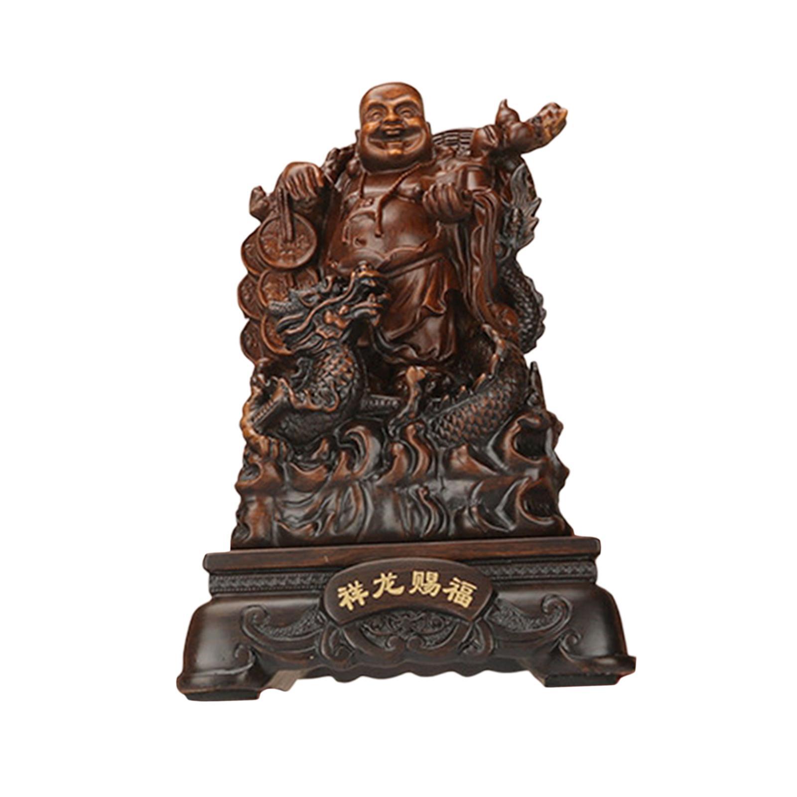 Sitting Buddha Statue Craft Buddha Sculpture for Living Room Garden Tabletop