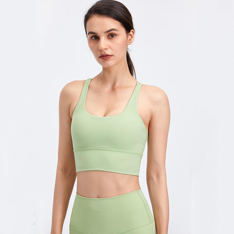 Hàng Mới Về Nóng Phổ Biến 75% Nylon 25% Spandex Tập Yoga Áo Top Thể Dục Thể Thao Bra Tập Gym Thả Hình Không Viền Quần Lót có Thể Tháo Rời Miếng Lót Ngực