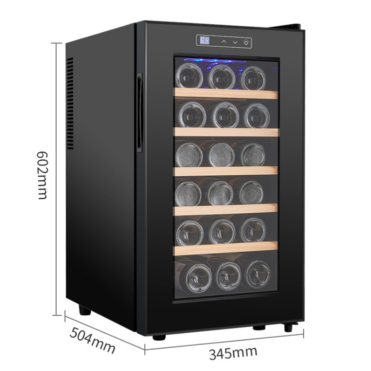 Tủ mát Vang Wine Cooler Refrigerator 18 Bottles LED Touch Control Ngăn Gỗ Wooden Racks