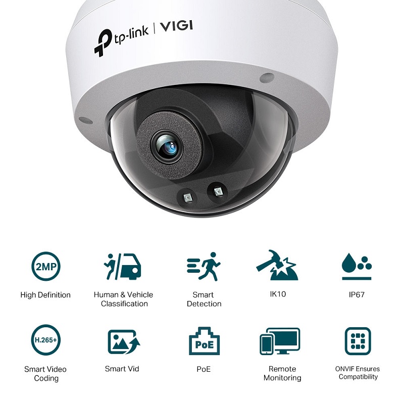 Camera IP Dome Hồng Ngoại TP-Link VIGI C240(4mm) 4MP Full Color, Tích Hợp Mic, Phát Hiện Thông Minh-hàng chính hãng