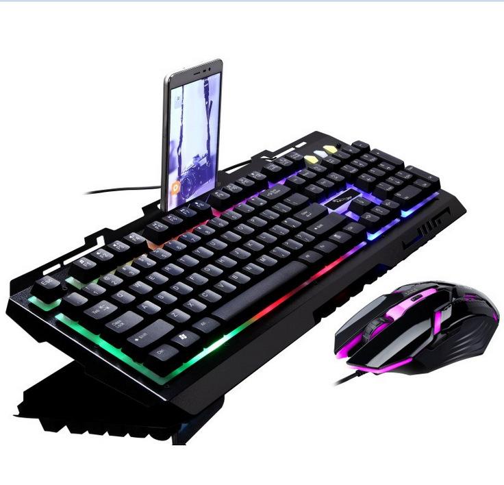 Thuận Lợi Nhất Đuổi Theo Ánh Báo G700 Đèn Nền Bàn Phím Máy Tính Bộ Chuột Bàn Phím Chơi Game Có Dây Bộ Chuột Bàn Phím Cơ Cảm Giác