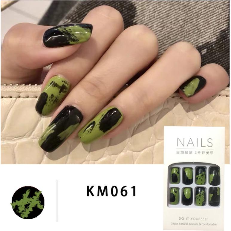 Bộ 24 móng tay giả kèm keo mẫu KM nail đẹp