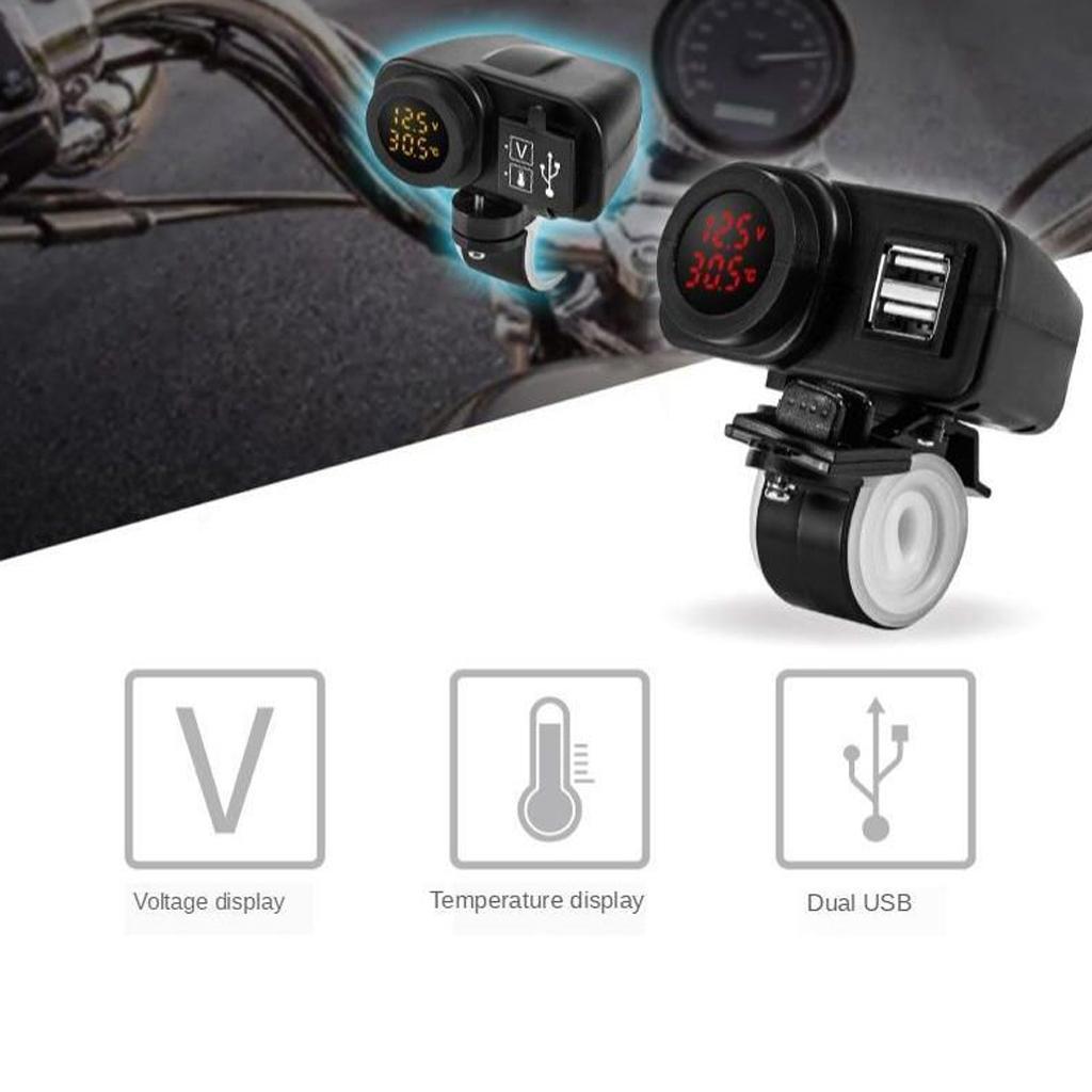 5V Motorcycle Waterproof Mobile Phone Charger Socket Power Port Red