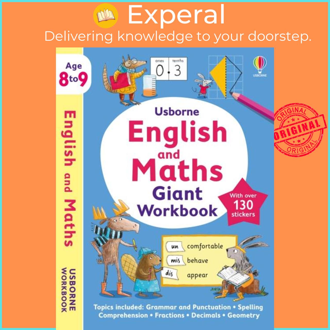 Hình ảnh Sách - Usborne English and Maths Giant Workbook 8-9 by Magda Brol (UK edition, paperback)