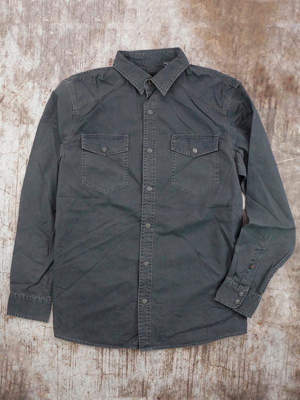 Áo Sơ Mi Nam Esprit Chino Solid Twill Snap Front Western Regular Fit Shirt - SIZE M/L
