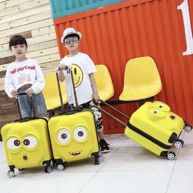 VALI TRẺ EM HOẠT HÌNH MINION SIZE 18_20(SIZE TRUNG) CHO BÉ TRAI GÁI ĐỀU ĐẸP (3 Săc Thái) LOẠI CAO CẤP NHẬP KHẨU