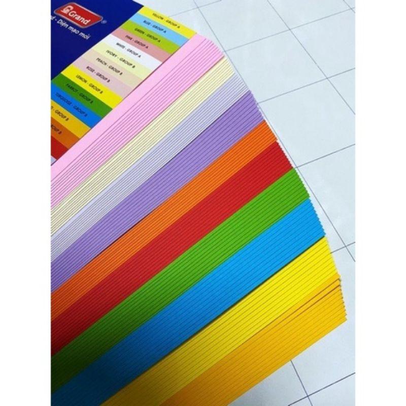 GIẤY MỸ THUẬT 80GSM XẤP 10 MÀU 100 TỜ