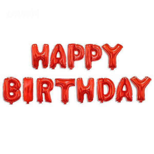 Bộ chữ happy birthday màu đỏ