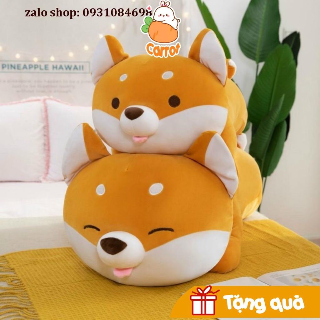 Gấu Bông Chó Shiba Nằm Lè Lưỡi size 70cm/90cm