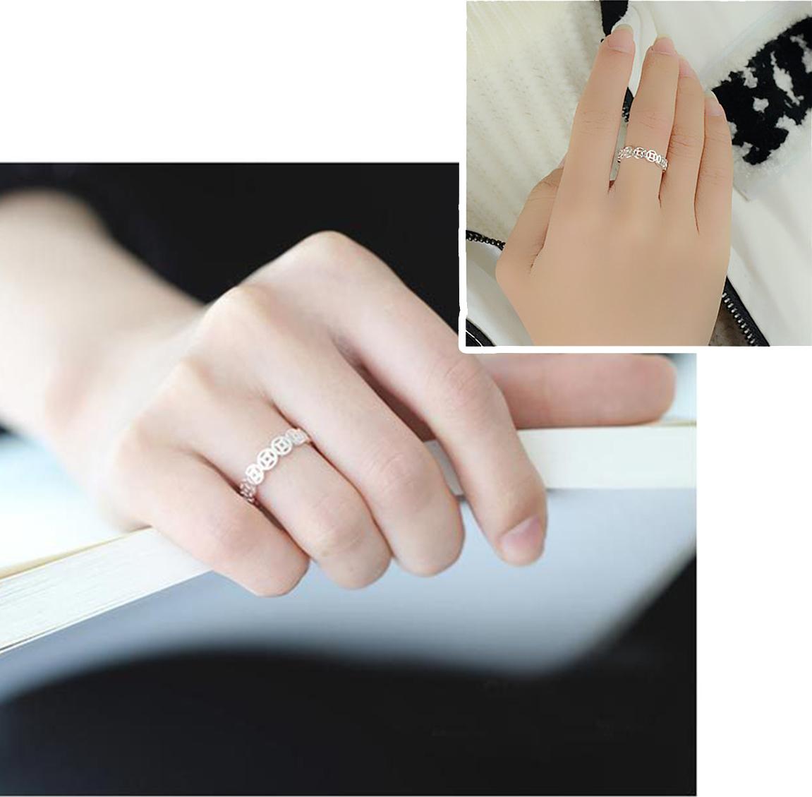 Nhẫn bạc nữ kim tiền trơn tài lộc - Trang sức bạc Panmila