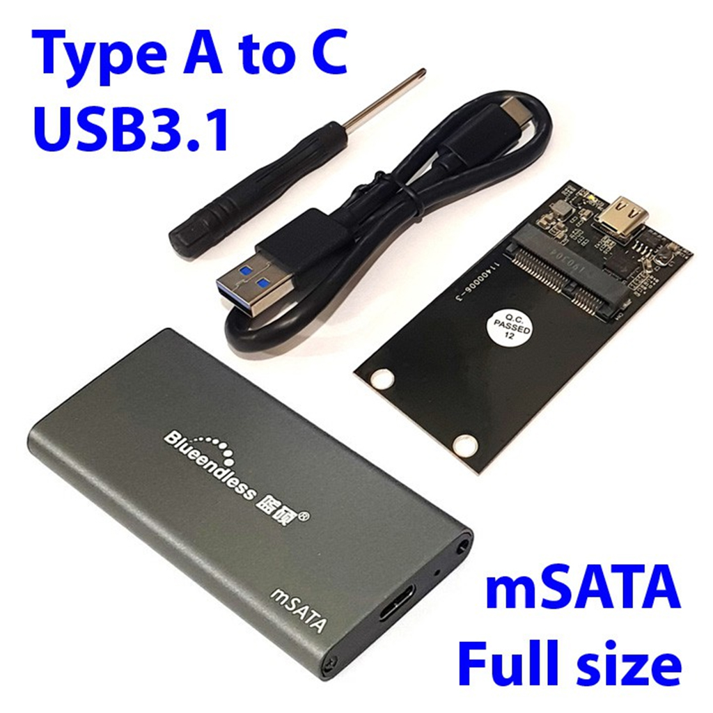 Box SSD MSATA USB-A-C 3.1 Blueendless M3C- 4021-Hàng Nhập Khẩu