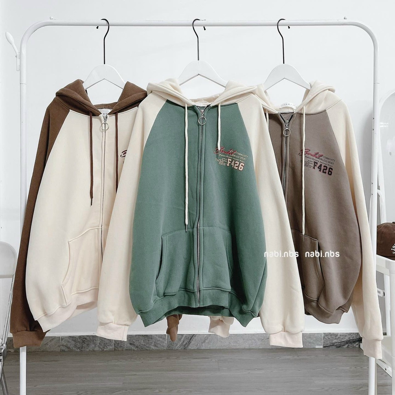[ sẵn] Áo Khoác Nỉ Form Rộng F426 ullzang unisex [ nam nữ mặc ], áo khoác nỉ phối màu tay ráp lắng Jacket chất đẹp from to rộng mũ 2 lớp Unisex
