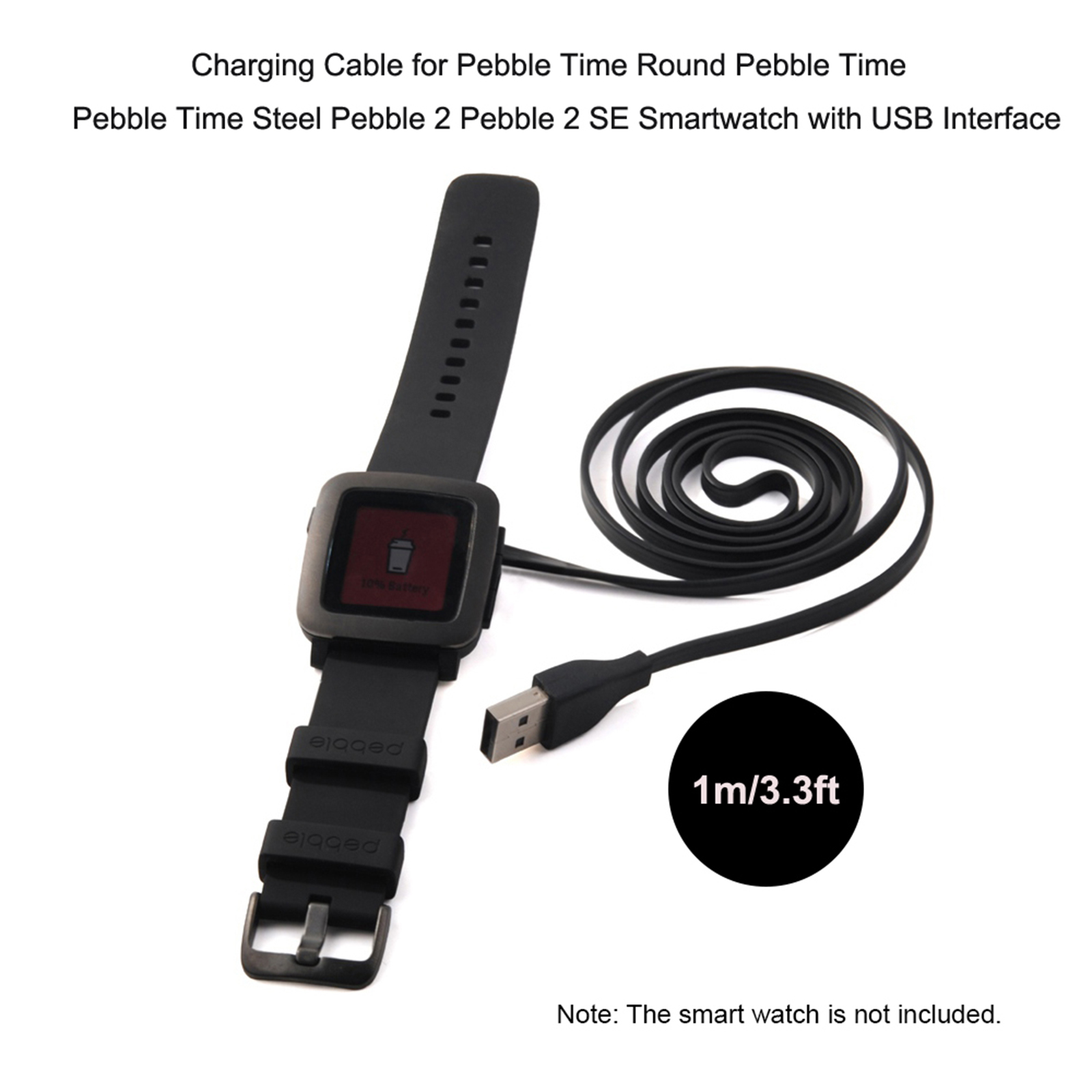 Cáp sạc đồng hồ thông minh cho Pebble Time với USB