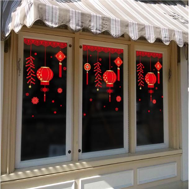 Decal trang tri tết - Lồng đèn đỏ