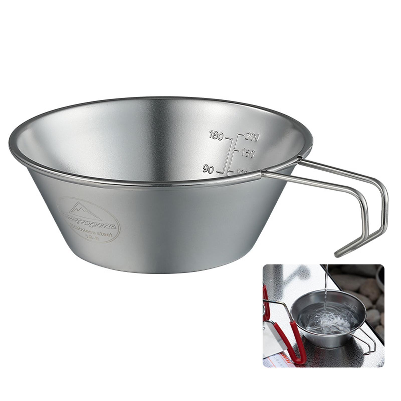 Outdoor Rice Bowl Sauce Pan 310ML Milk Noodles Steak Pot Stackable Food Container Camping Backpacking