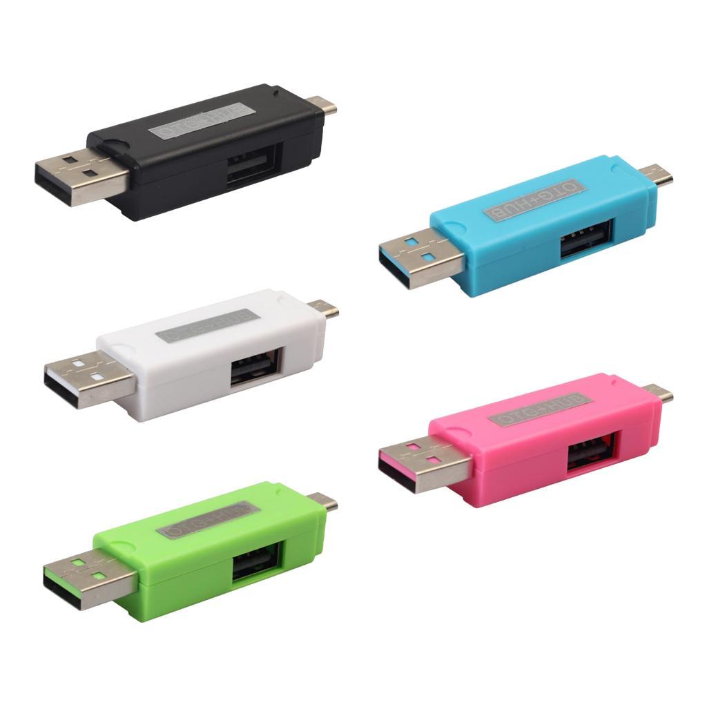Micro USB OTG HUB Adapter TF Card Reader for Smartphone and Tablet black