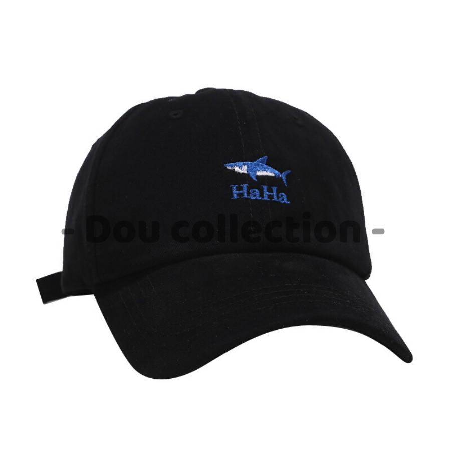 Mũ Lưỡi Trai Unisex Thiêu Logo Cá Mập HAHA - Chất Liệu Cotton - Mã NV018