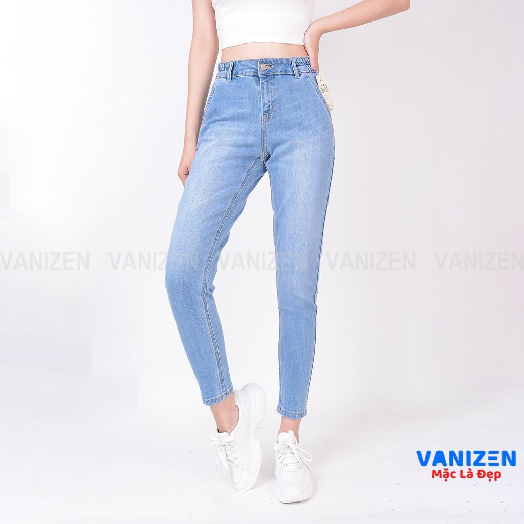 Quần jean nữ ống rộng baggy đẹp lưng cao cạp bán chun trơn hàng cao cấp mã 420 VANIZEN