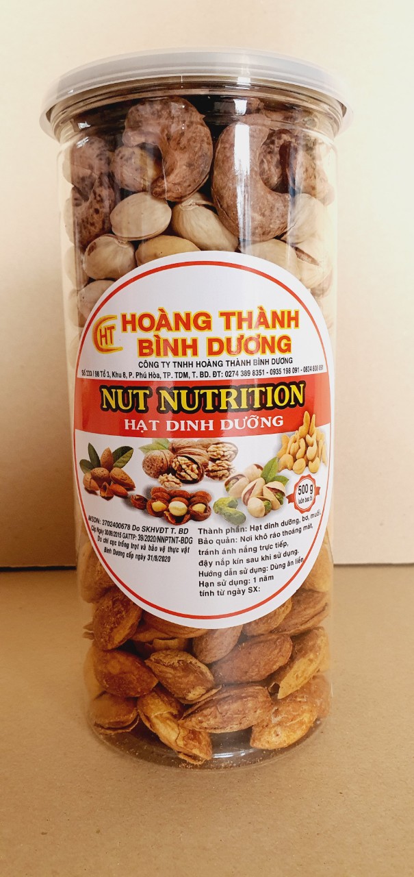 Hũ 500g mix 4 loại hạt dinh dưỡng cao cấp (Hạt điều, Hạnh nhân, Macca, Hạt dẻ cười)